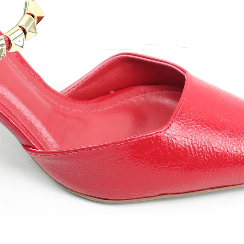 Scarpin Salto Fino Verniz Vermelho 3