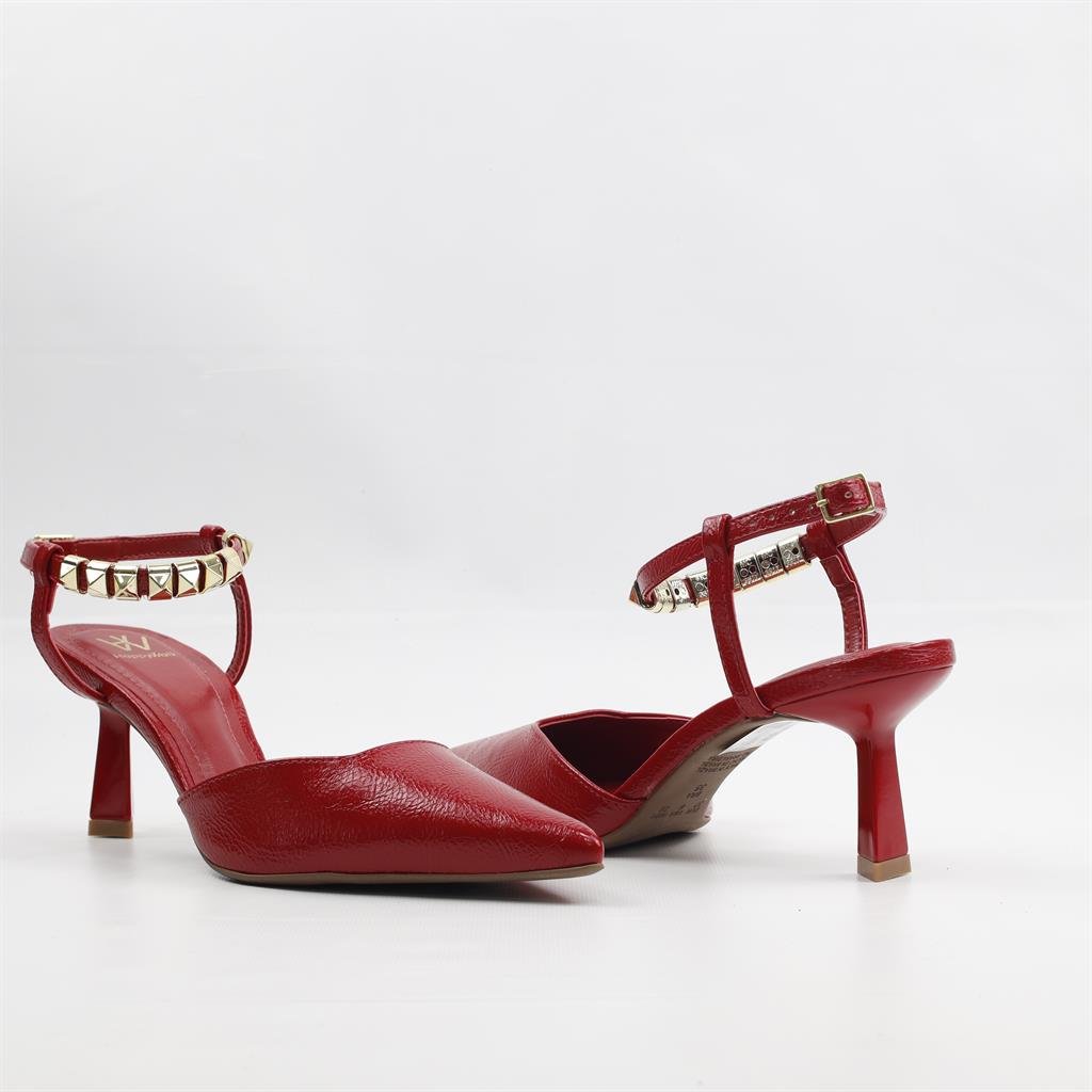 Scarpin Salto Fino Verniz Vermelho 4
