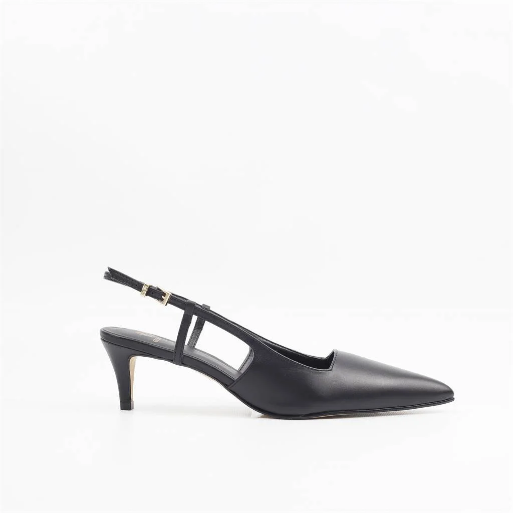 Scarpin Salto Fino Slingback Preto 5