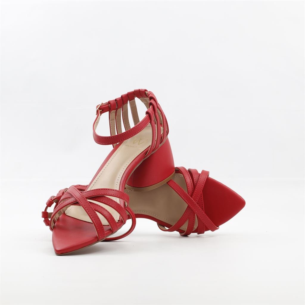 Sandália Salto Bloco Vermelho 5