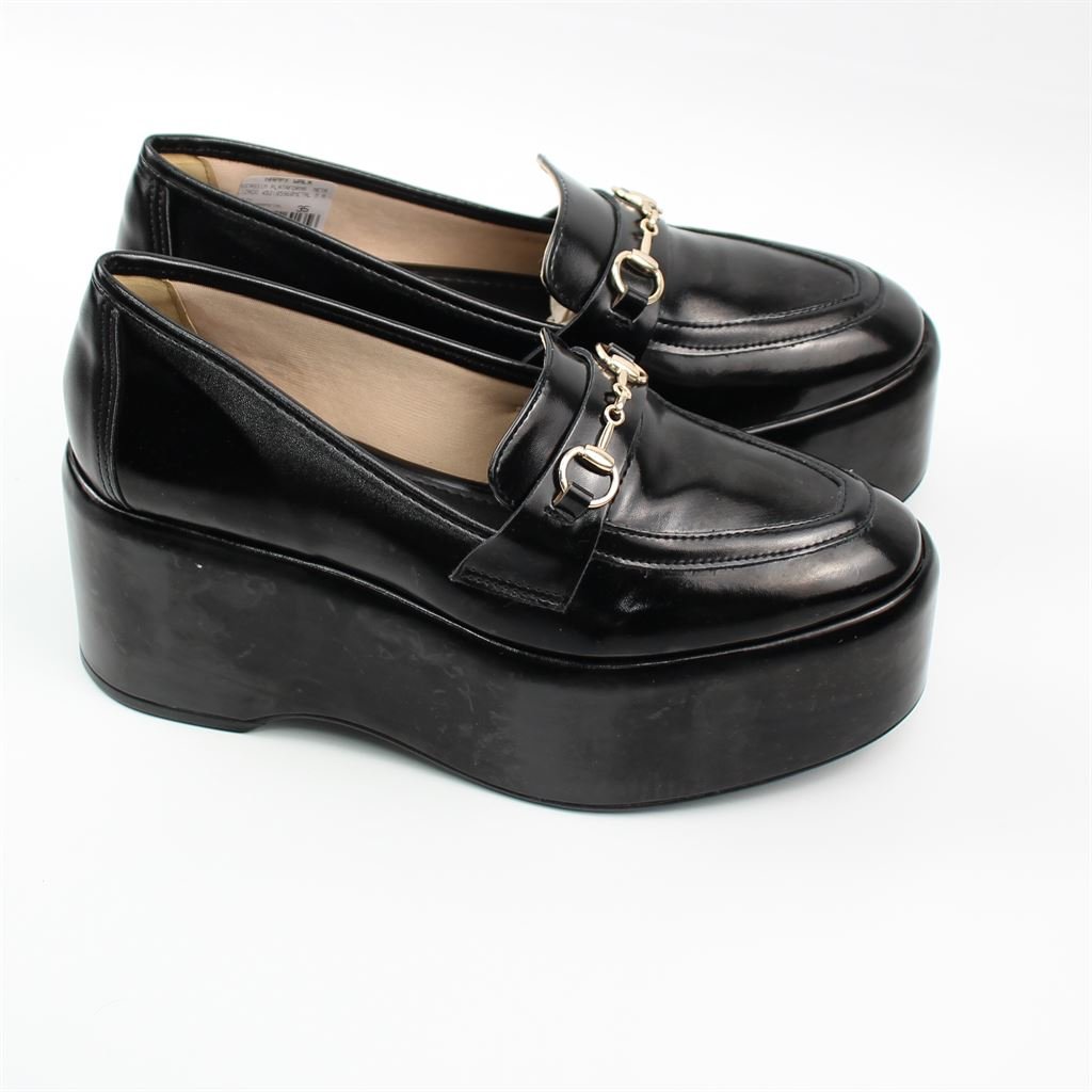 Mocassim Plataforma Metalizado Preto 2