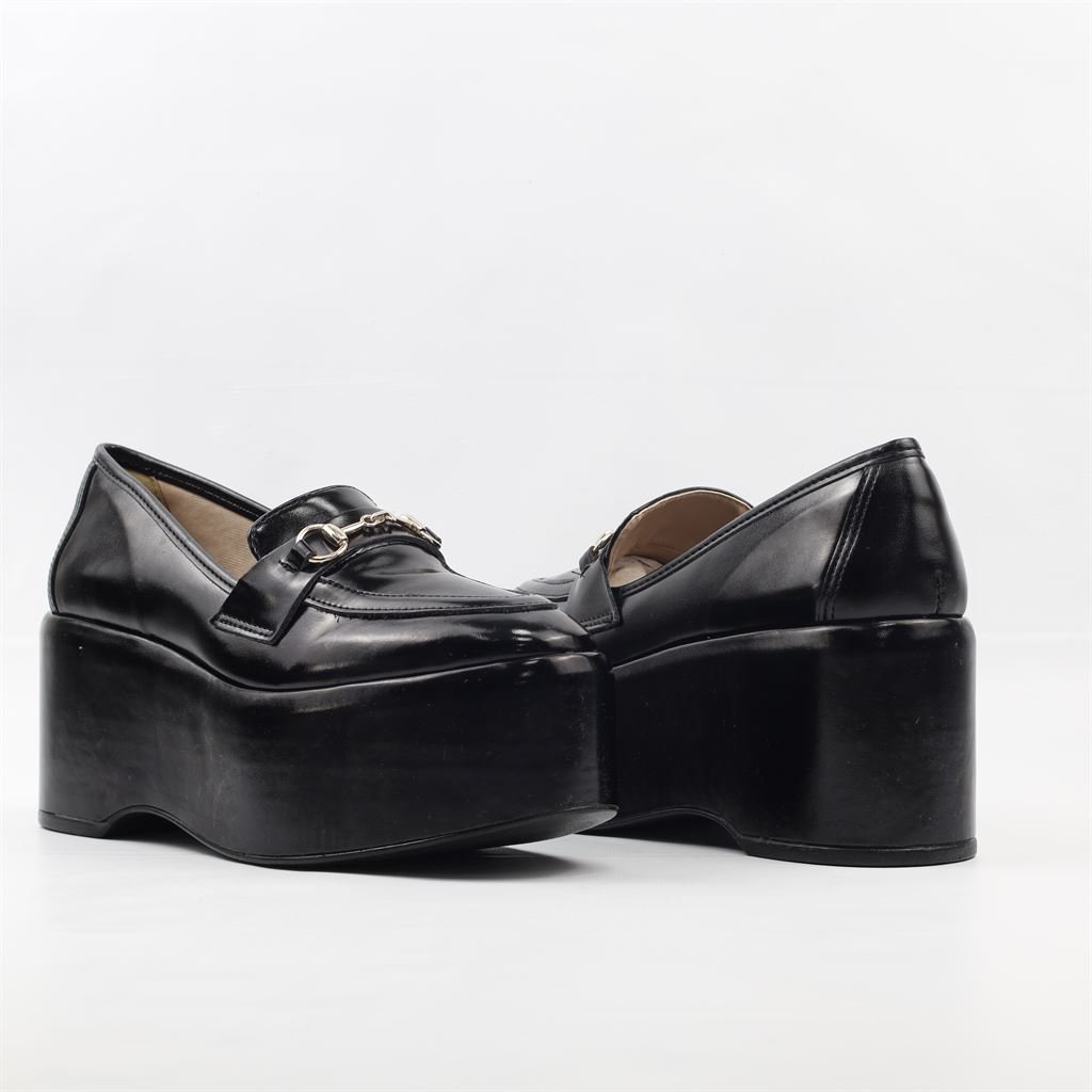 Mocassim Plataforma Metalizado Preto 4