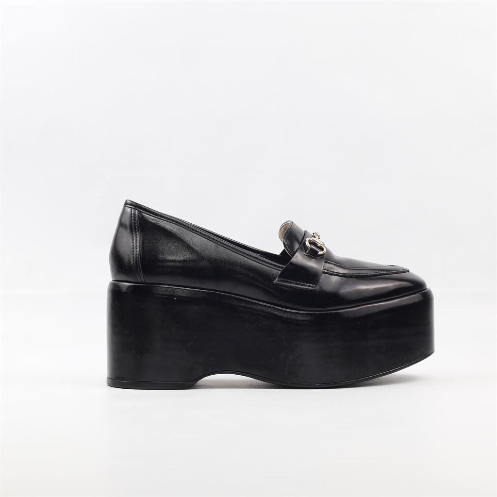 Mocassim Plataforma Metalizado Preto 5