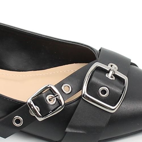 Sapatilha Slingback Detalhe Preto 3