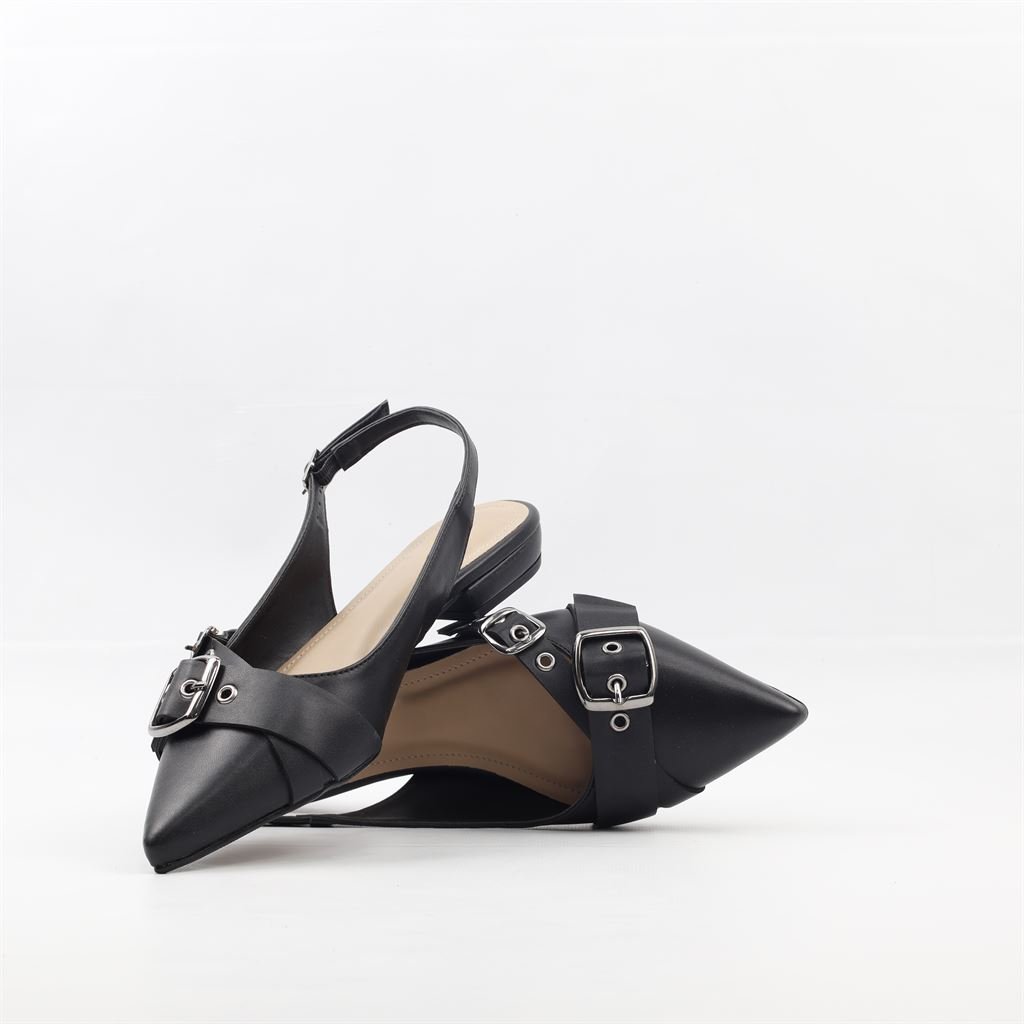 Sapatilha Slingback Detalhe Preto 4