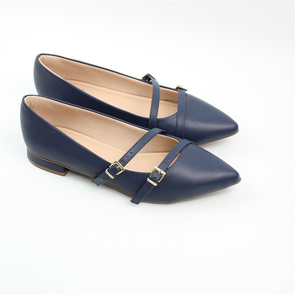 Sapatilha Bico Fino Fivelas Azul 2