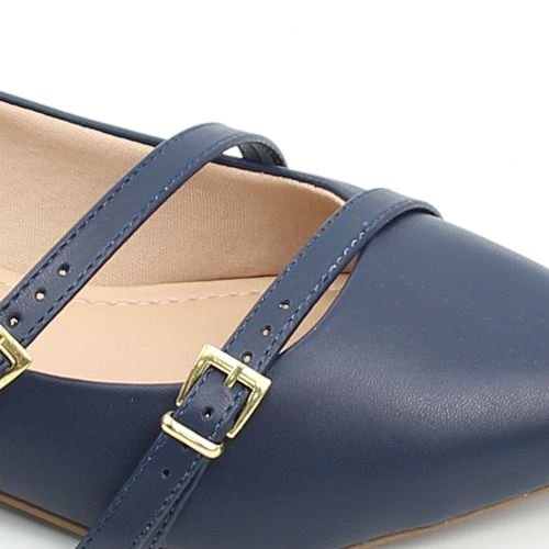 Sapatilha Bico Fino Fivelas Azul 3