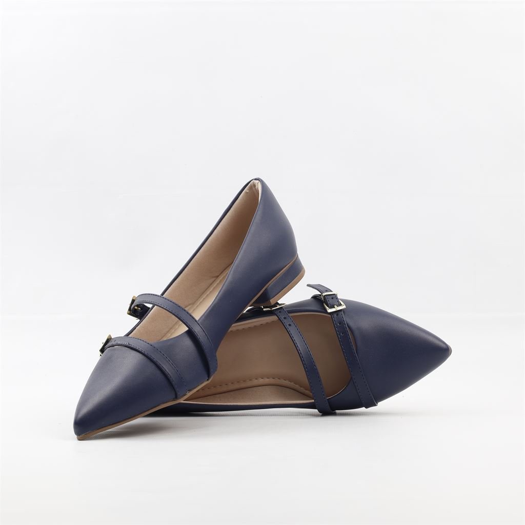 Sapatilha Bico Fino Fivelas Azul 4