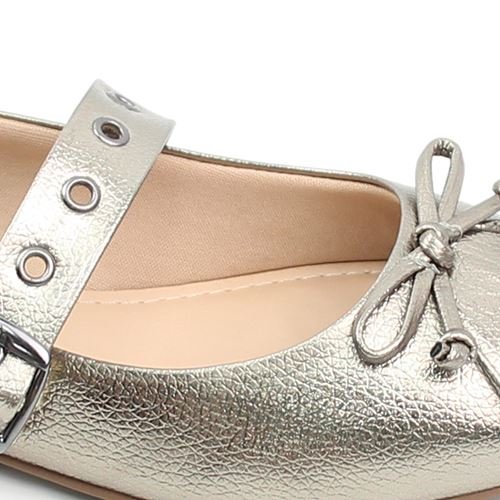 Sapatilha Bico Redondo Metalizada Prata 3