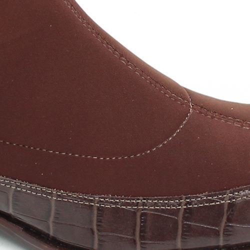 Bota Cano Baixo Croco Lycra Marrom 3