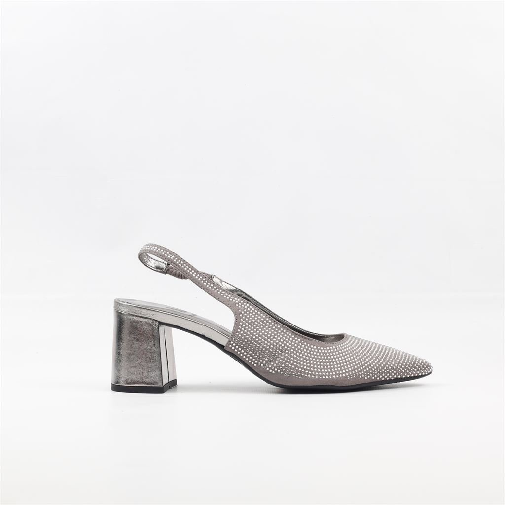 Scarpin Slingback Hot Fix Prata 5