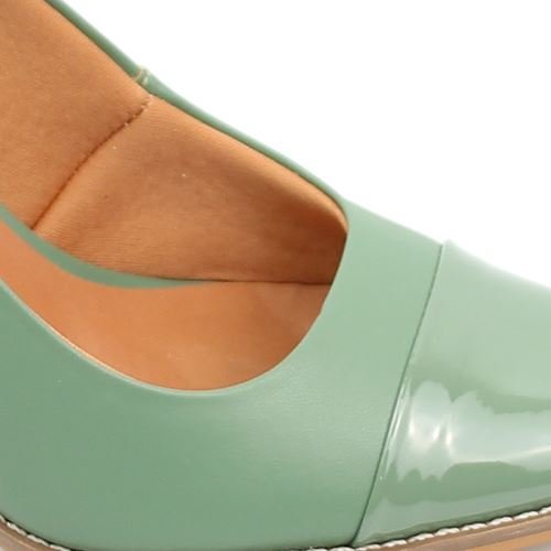 Scarpin Salto Bloco Verniz Verde 3