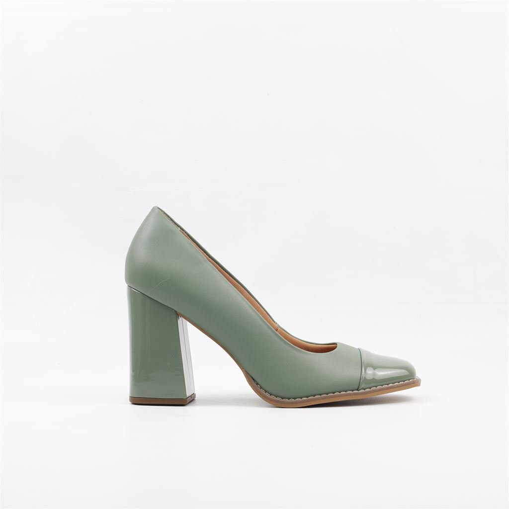 Scarpin Salto Bloco Verniz Verde 5