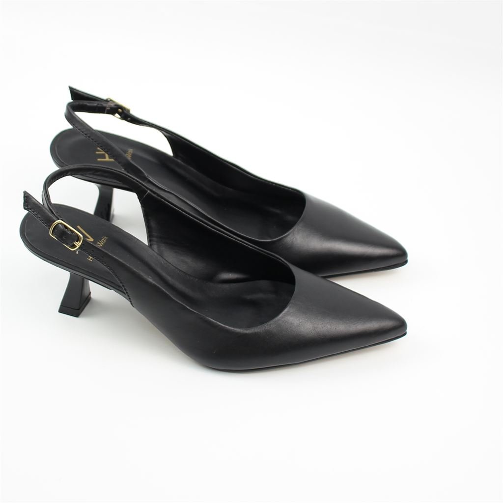 Scarpin Salto Fino Slingback Preto 2
