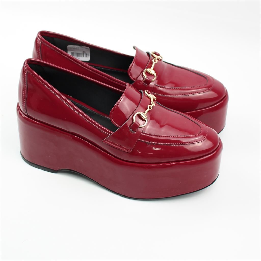 Mocassim Plataforma Verniz Vermelho 2