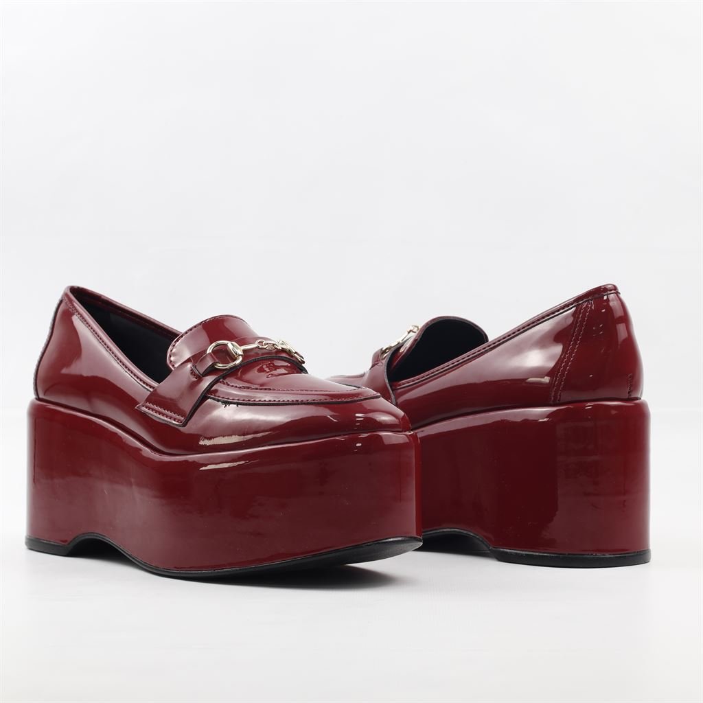 Mocassim Plataforma Verniz Vermelho 4