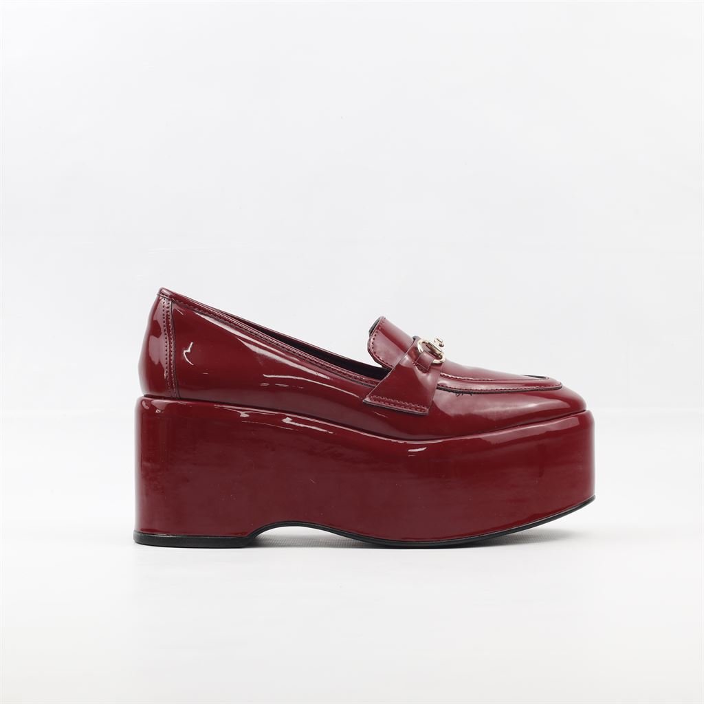Mocassim Plataforma Verniz Vermelho 5