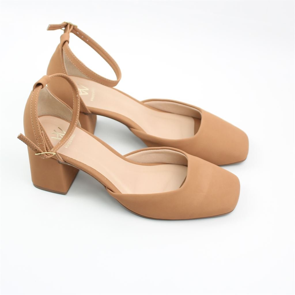 Scarpin Salto Bloco Fiveo Marrom 2