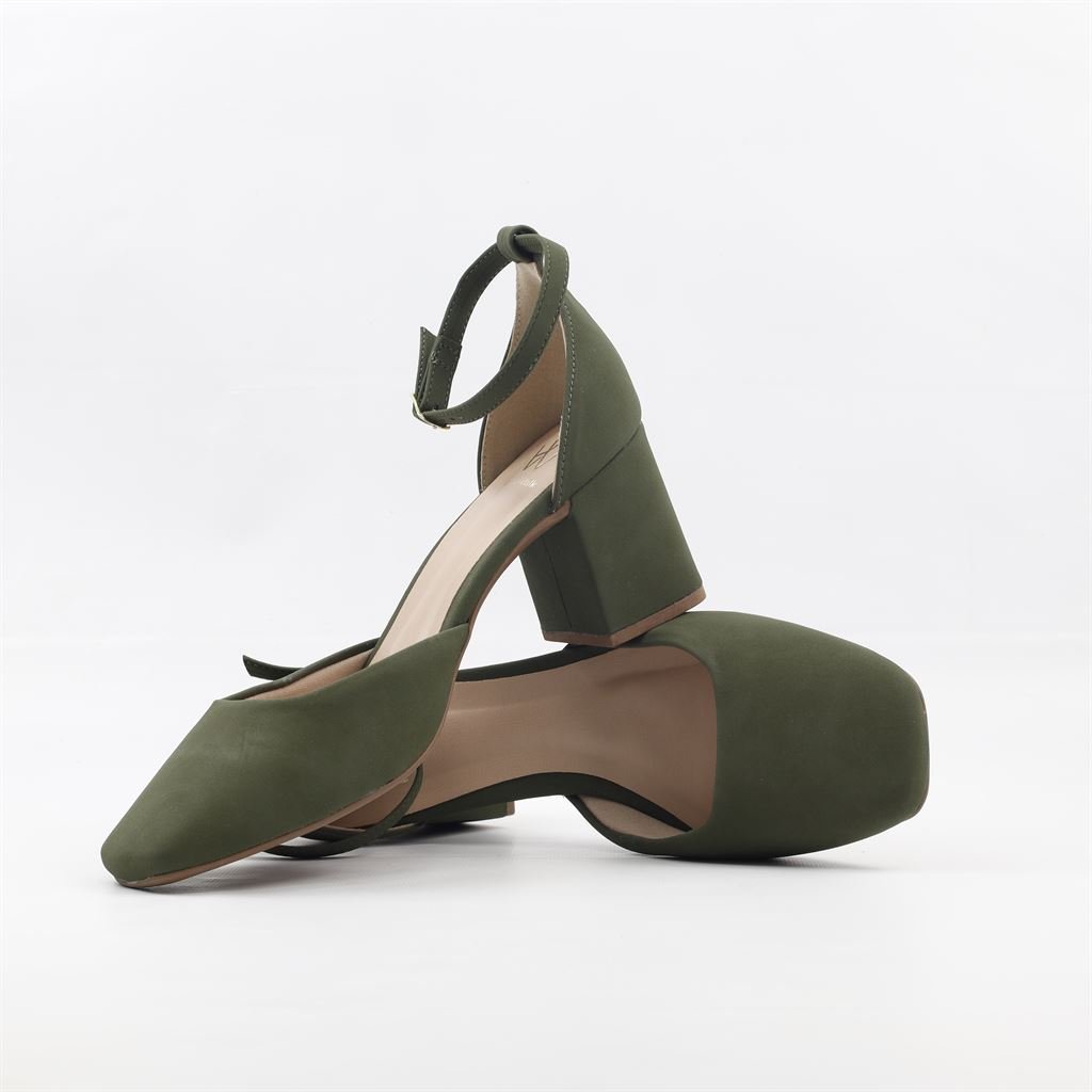 Scarpin Salto Bloco Fiveo Verde 4