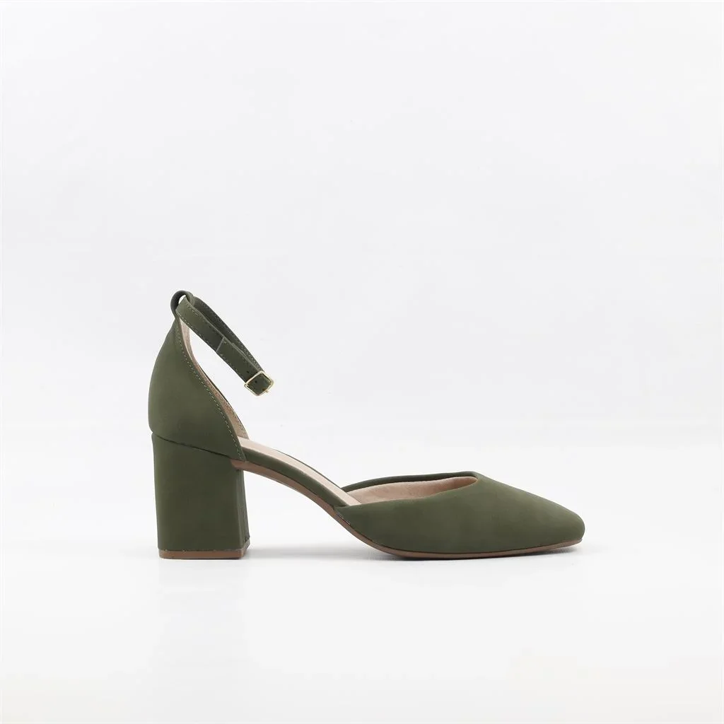 Scarpin Salto Bloco Fiveo Verde 5