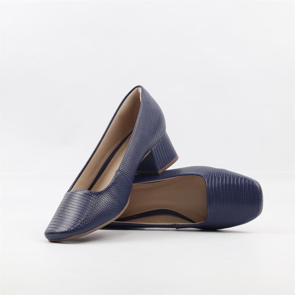 Scarpin Salto Bloco Classic Azul 4