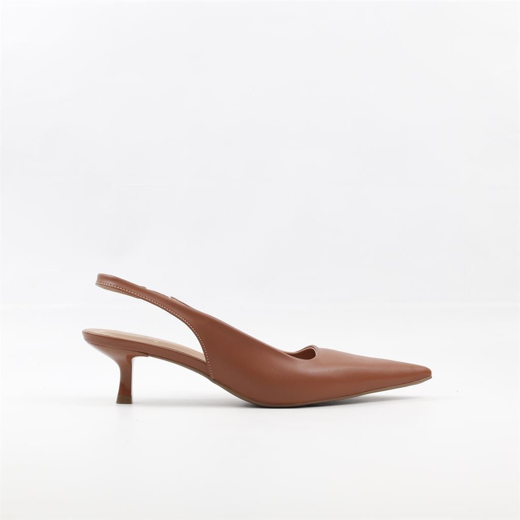 Scarpin Salto Fino Slingback Marrom 3