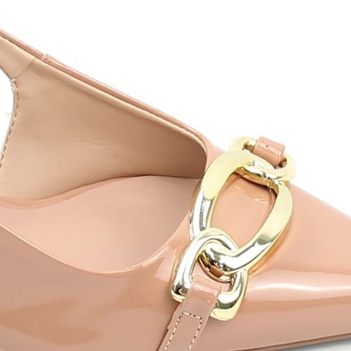 Scarpin Salto Fino Slingback Bege 3