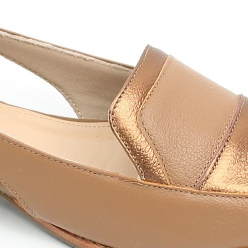 Peep Toe Salto Bloco Couro Marrom 4