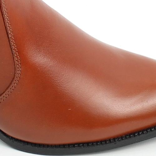 Bota Cano Baixo Couro Fivela Marrom 4