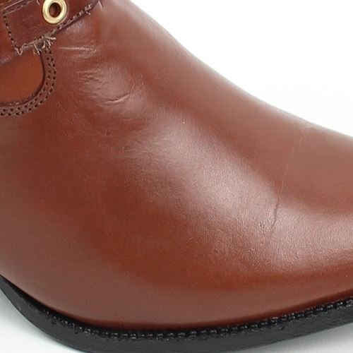 Bota Cano Baixo Detalhe Fivelas Marrom 3