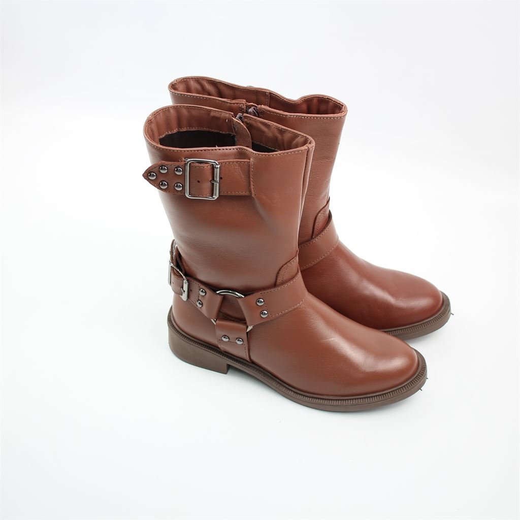 Bota Cano Médio Couro Marrom 2