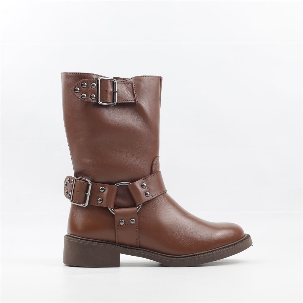 Bota Cano Médio Couro Marrom 5