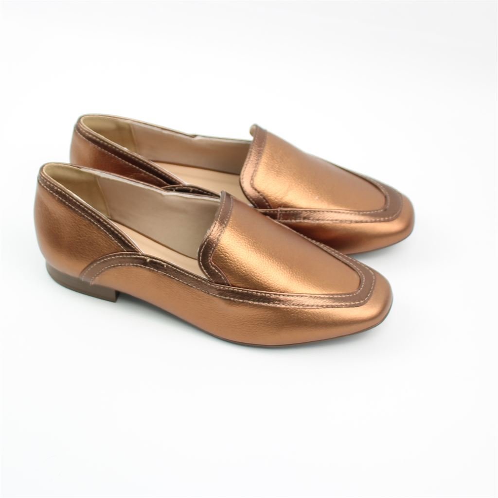 Sapatilha Mocassim Metalizada Dourado 2