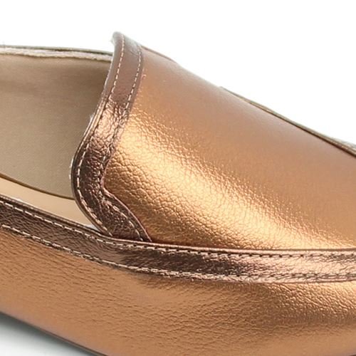 Sapatilha Mocassim Metalizada Dourado 3