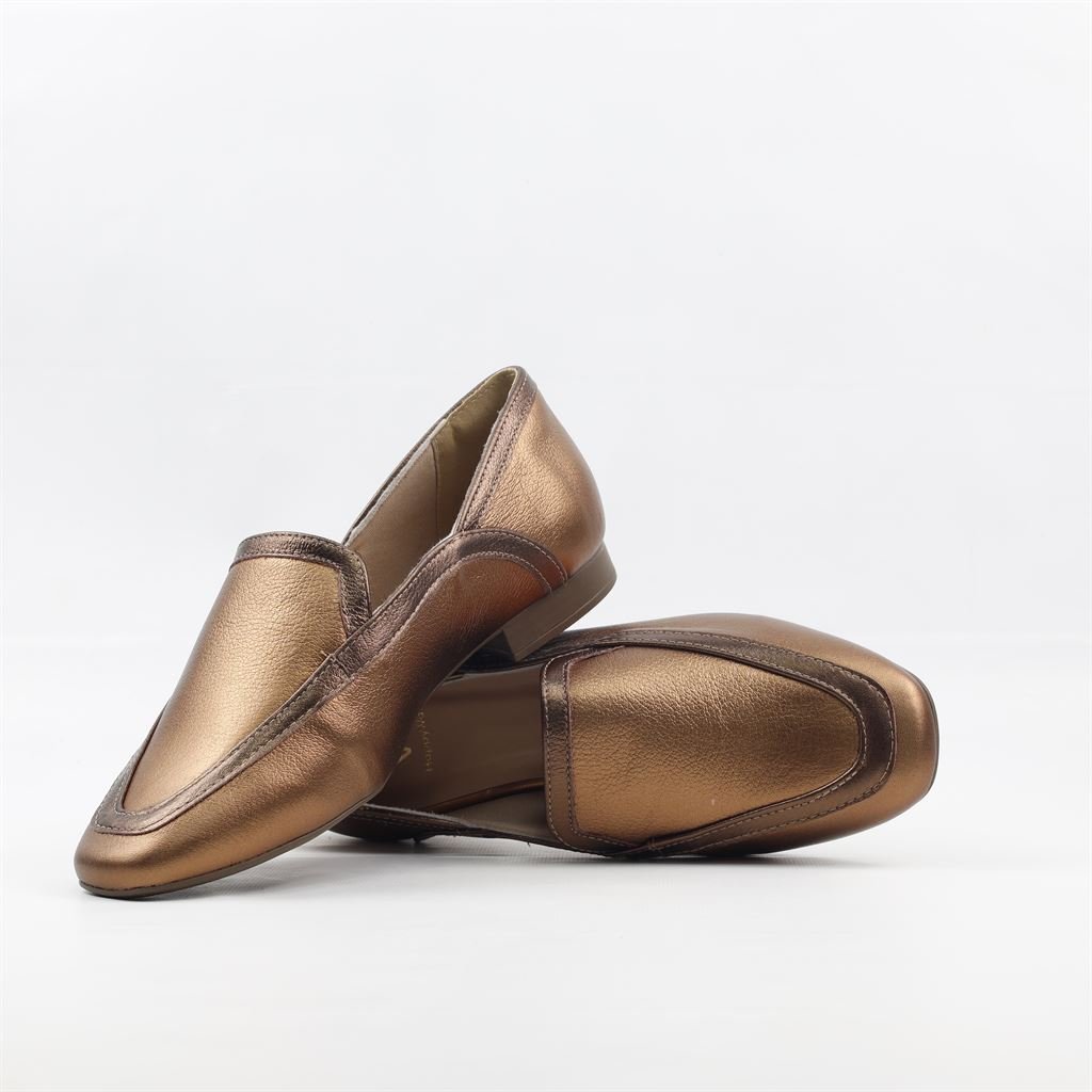 Sapatilha Mocassim Metalizada Dourado 4