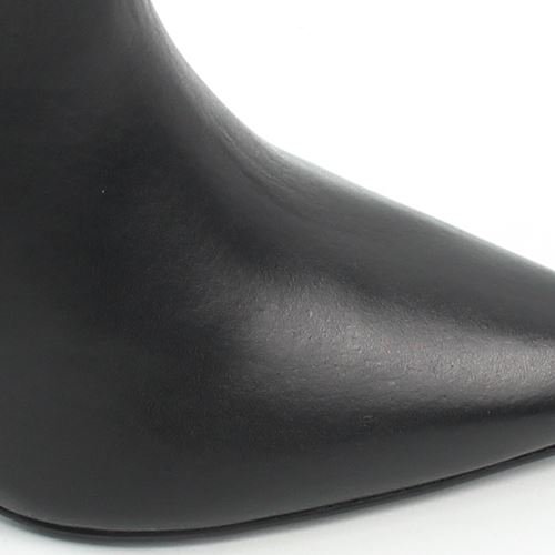 Bota Cano Baixo Salto Fino Couro Preto 3