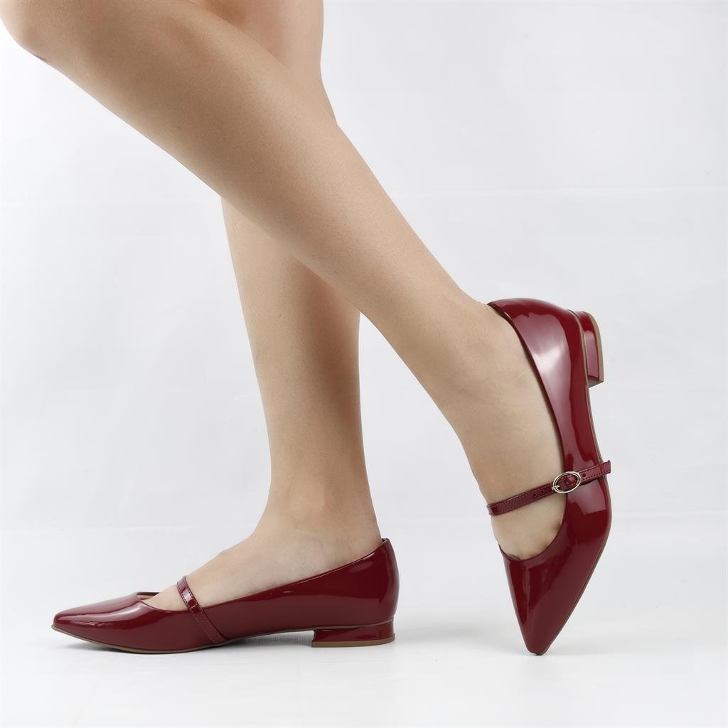 Sapatilha Boneca Verniz Vermelho 1