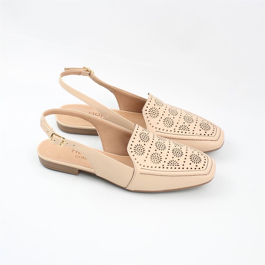 Mocassim Slingback Detalhe Bege 2