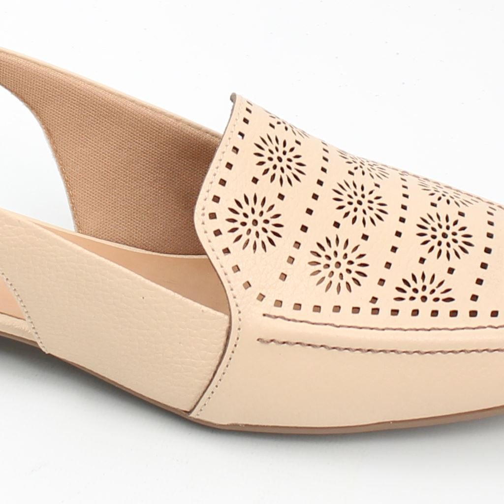 Mocassim Slingback Detalhe Bege 3