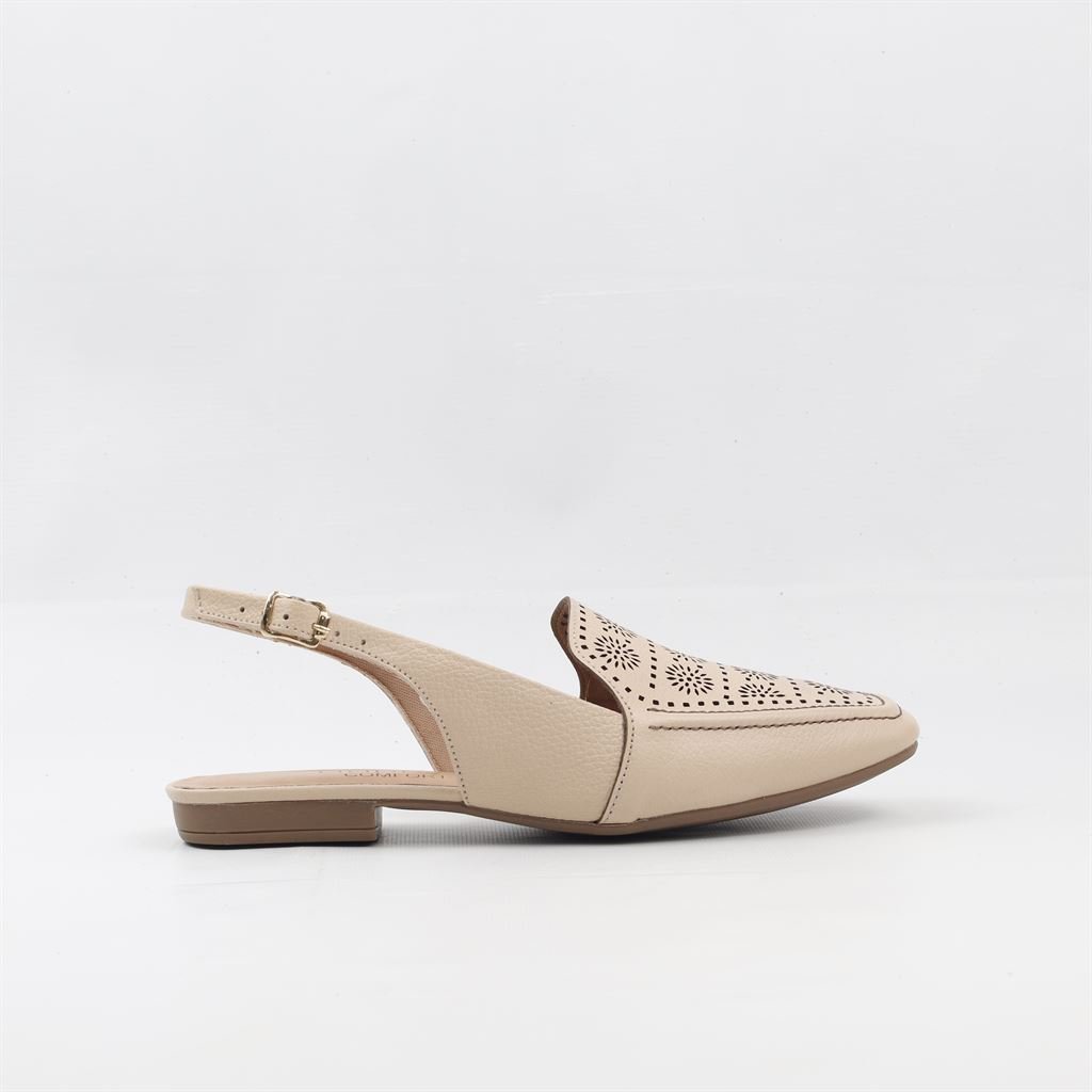 Mocassim Slingback Detalhe Bege 5
