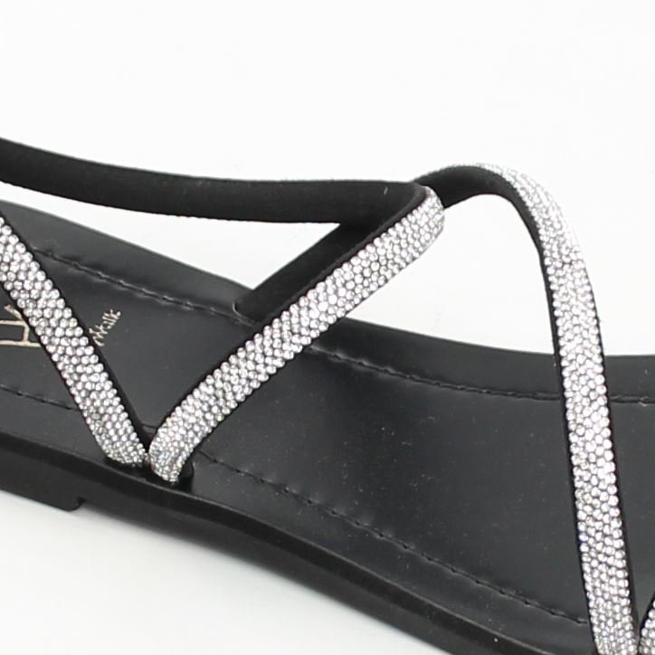 Rasteira Sandália Brilho Preto 3