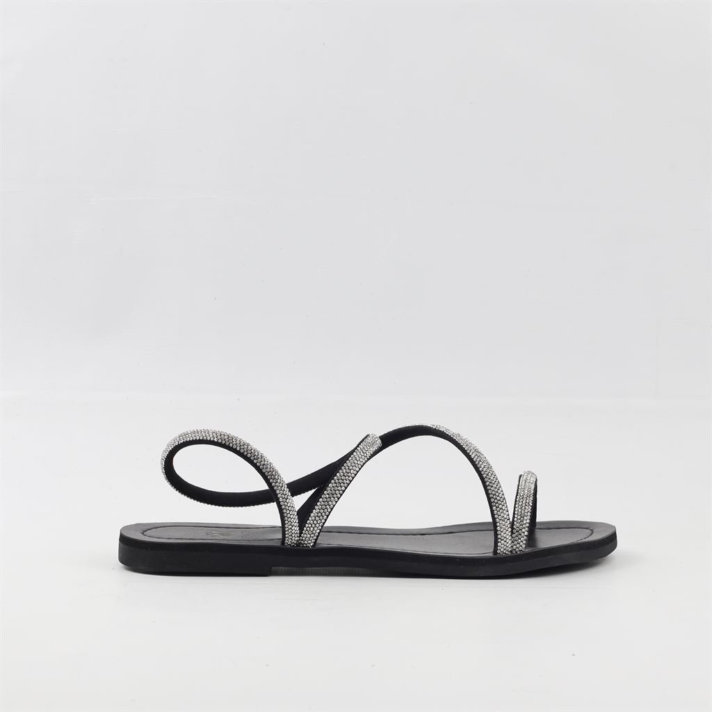 Rasteira Sandália Brilho Preto 5