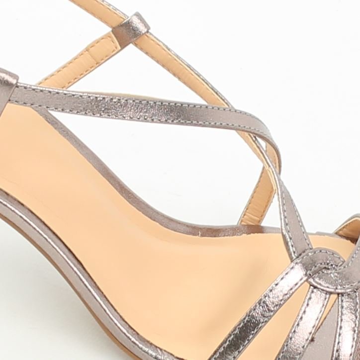 Sandália Salto Fino Glam Prata 3