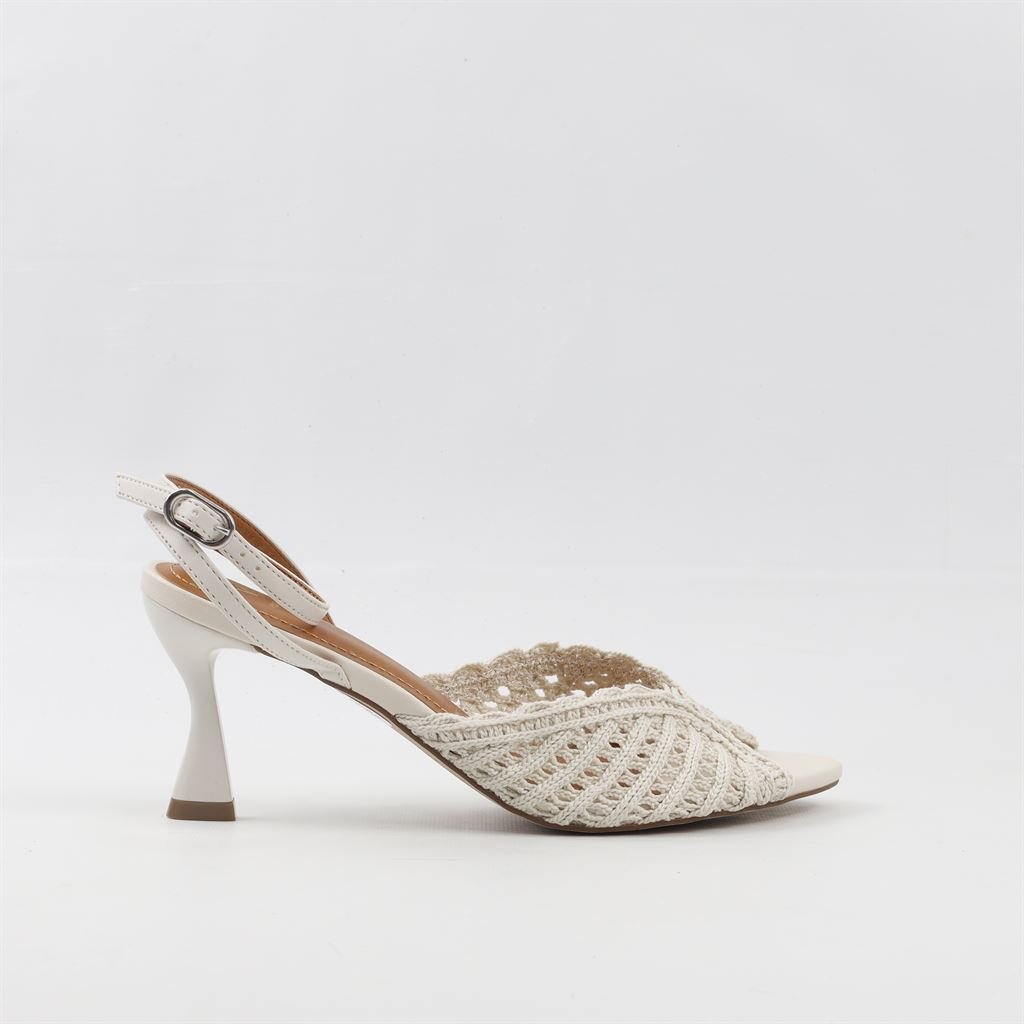 Sandália Salto Fino Bordada Branco 5