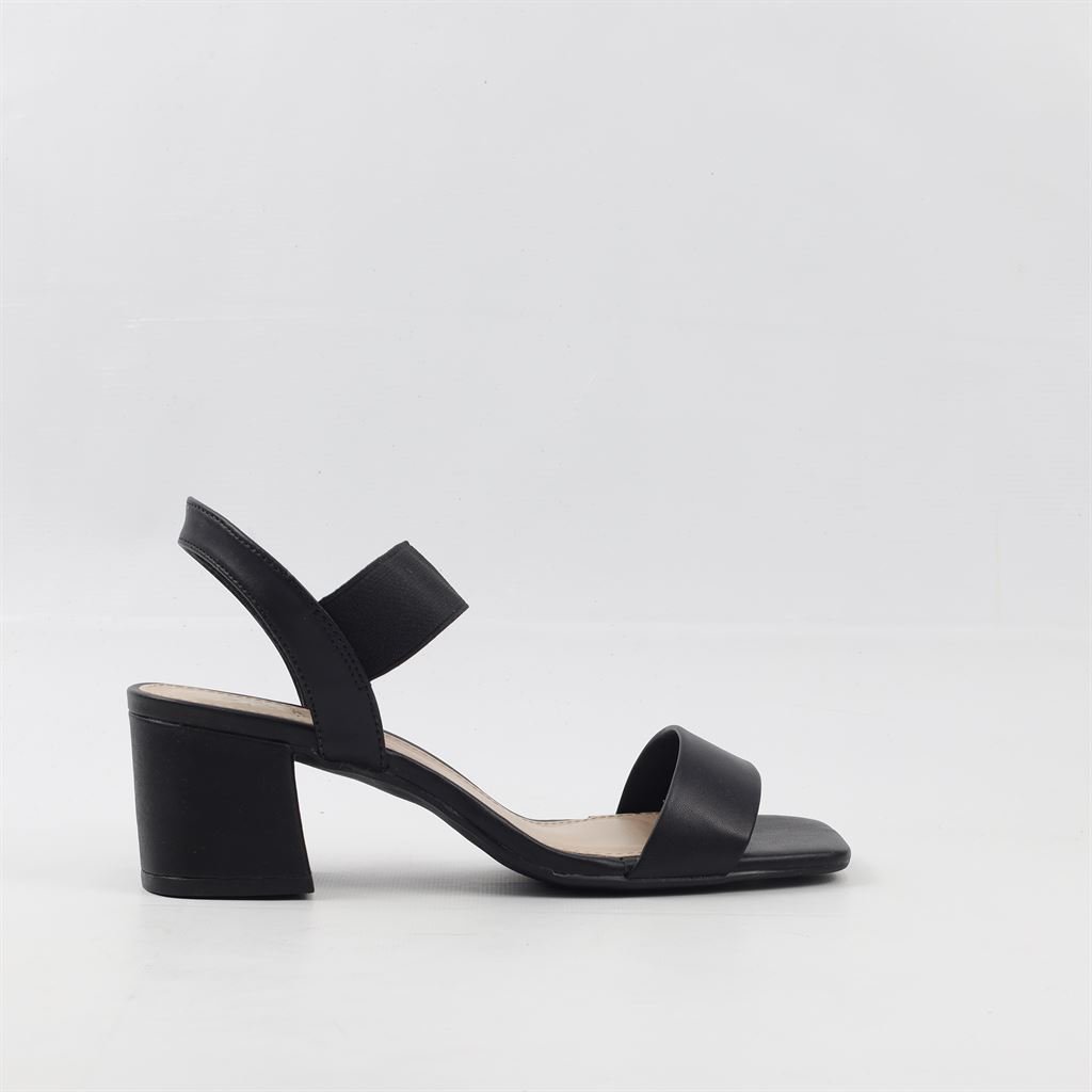 Sandália Salto Bloco Elastico Preto 5