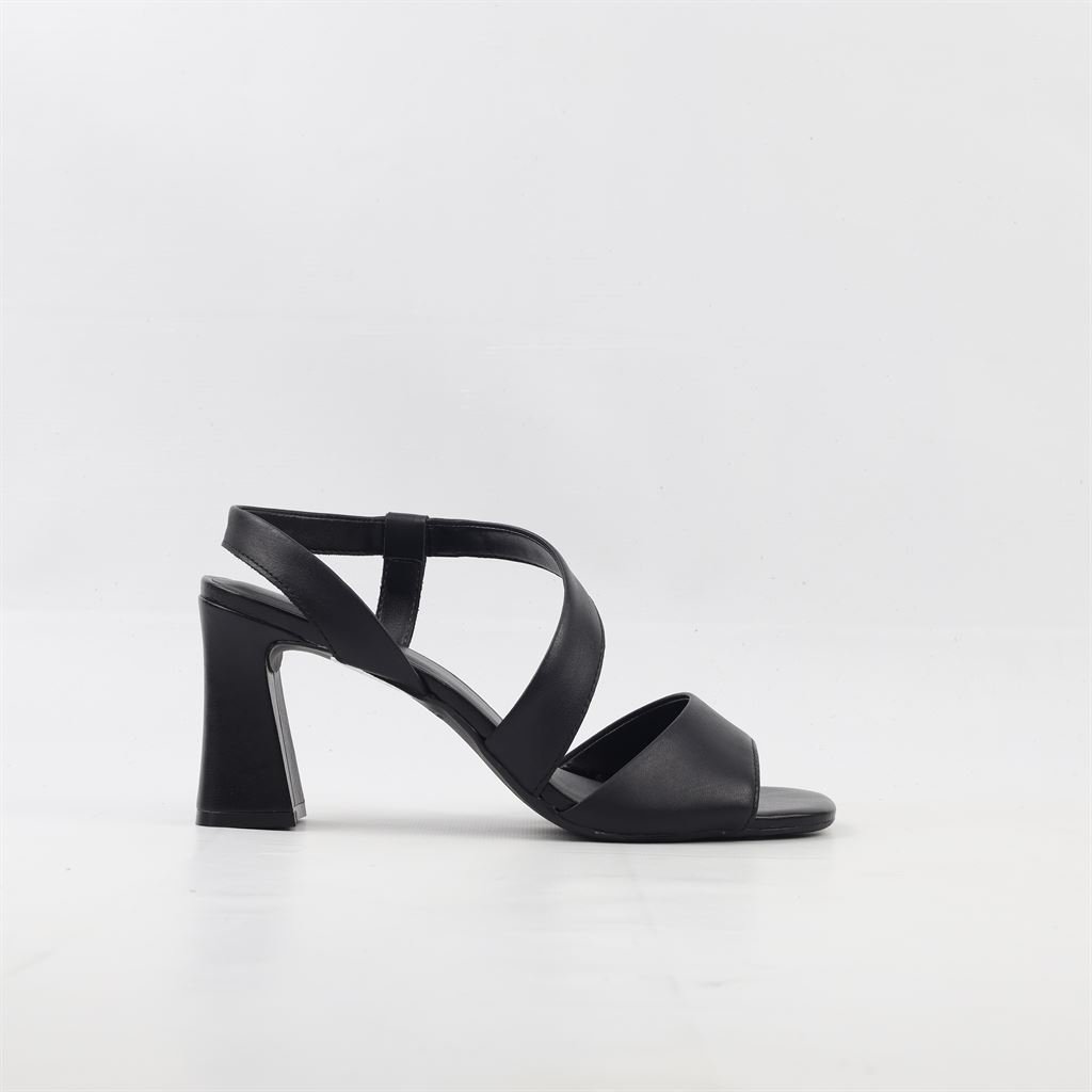 Sandália Salto Bloco Couro Preto 4