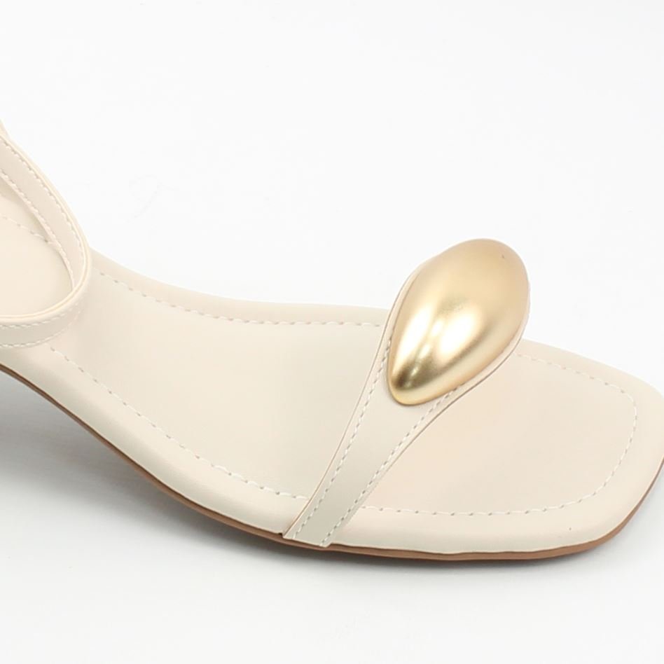 Sandália Salto Bloco Branco 3