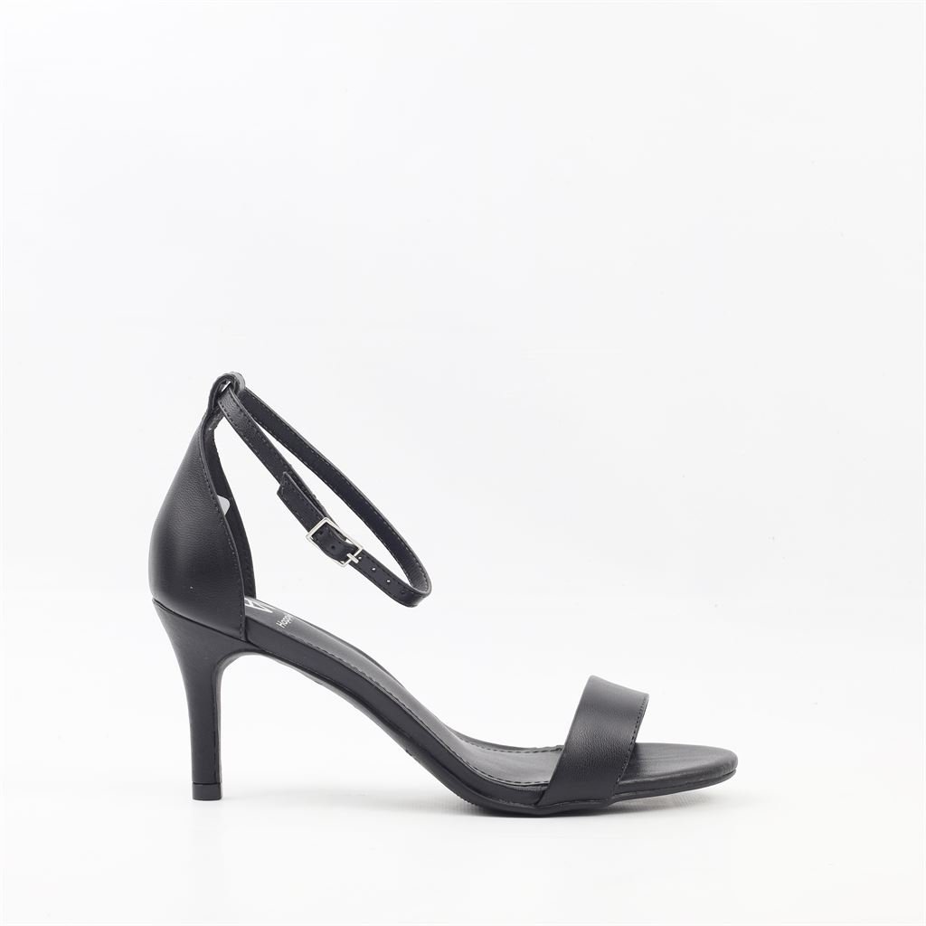 Sandália Salto Fino Couro Preto 5