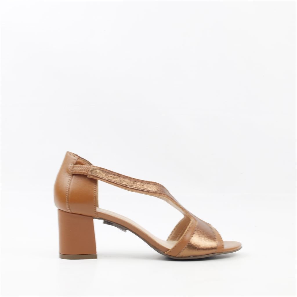 Sandália Salto Bloco Couro Marrom 5