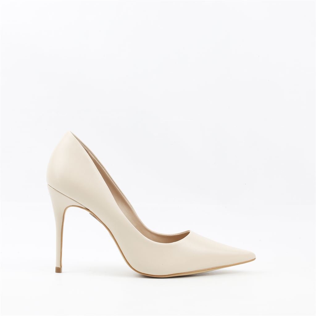 Scarpin Salto Fino Classic Couro Bege 2